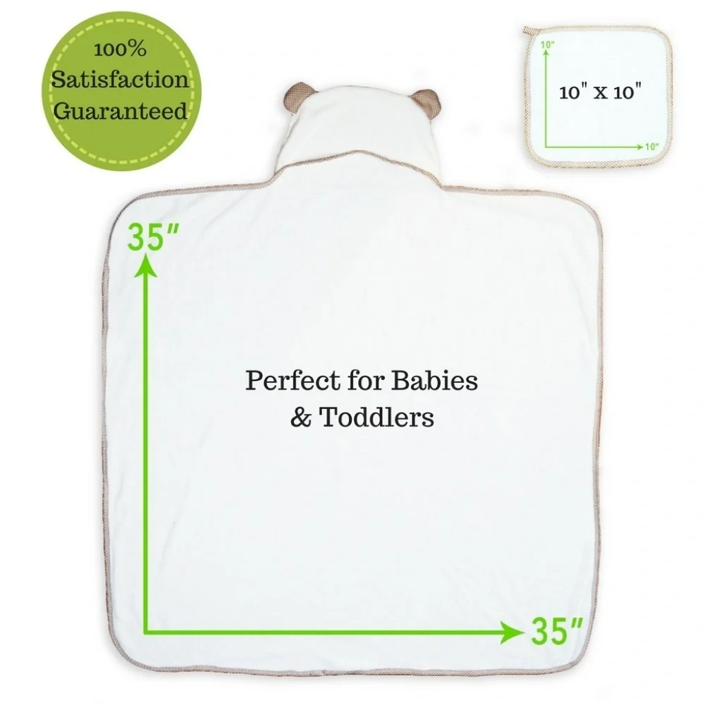 PREMIUM Baby Hooded Towel & Washcloth Navy Blue